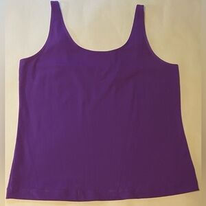 CHICO’S 2 Microfiber Purple Tank Top Stretchy Sleeveless Cami adjustable strap M